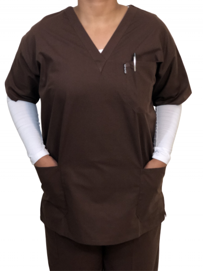 Chocolate Brown Scrubs – Medical Scrub Set (Top & Pant) – Angielyns ...